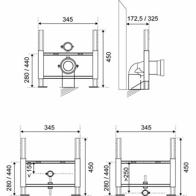 Wirquin Universal Bidet and Wall Hung Toilet Frame