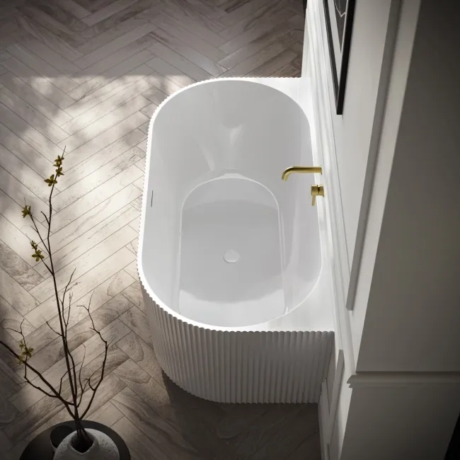 Barnet 1500mm Fluted Back To Wall Bath