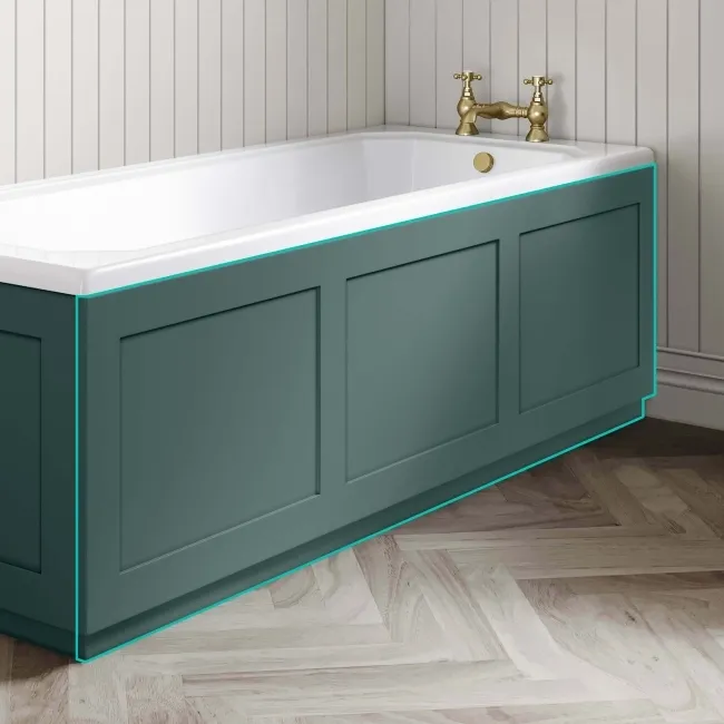 Traditional Mystic Green Wooden Bath Front Panel 1700mm