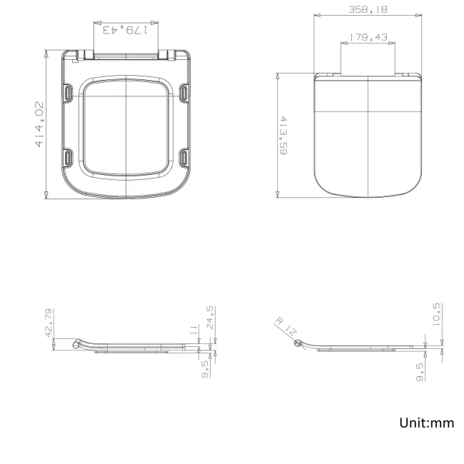Atlanta Quick Release Premium Soft Close Slim Toilet Seat