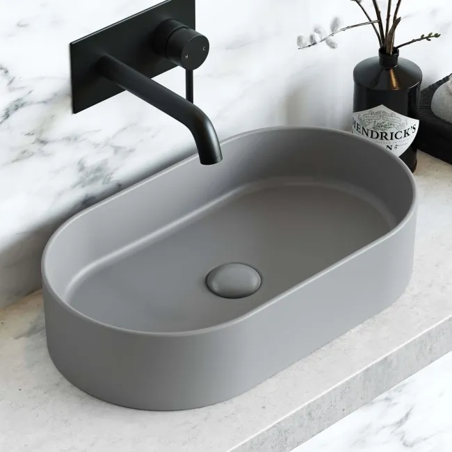 Cement Grey Ceramic Basin Waste - Unslotted