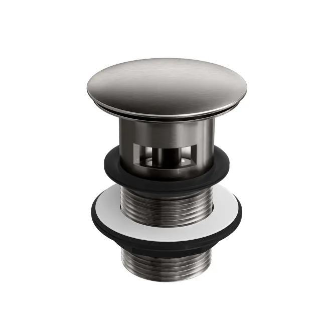 Gunmetal Grey Dome Top Pop Up Basin Waste - Slotted