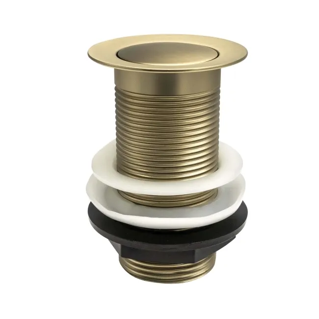 Brushed Brass Pop Up Basin Waste - Unslotted