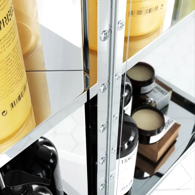 Madelyn Corner Stainless Steel Mirror cabinet 1200mm Tall