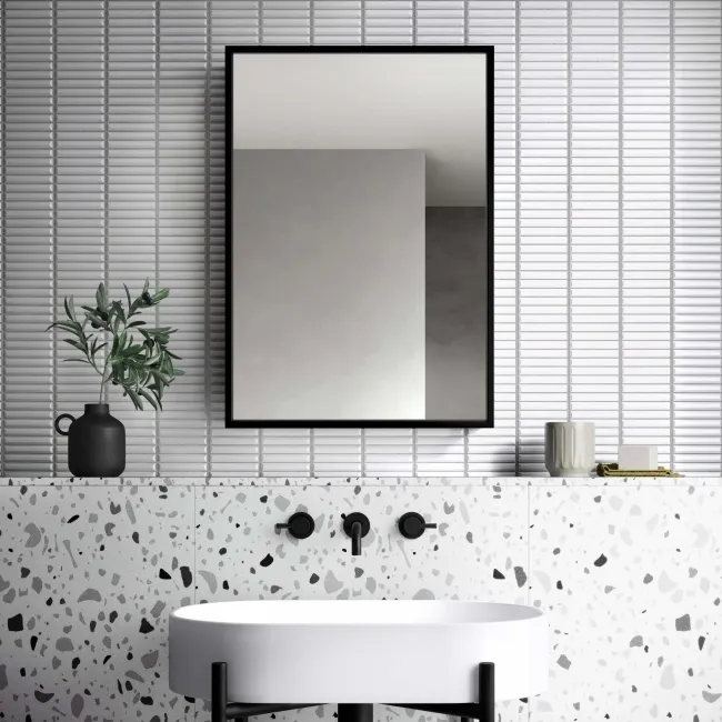 Mia Black Framed Mirror Cabinet 710x500mm