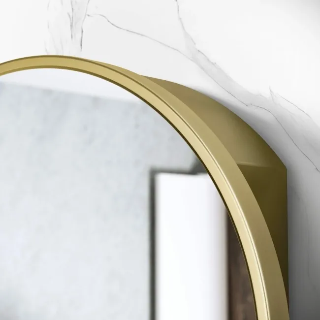 Mollie Matt Brass Round Mirror Cabinet 600mm