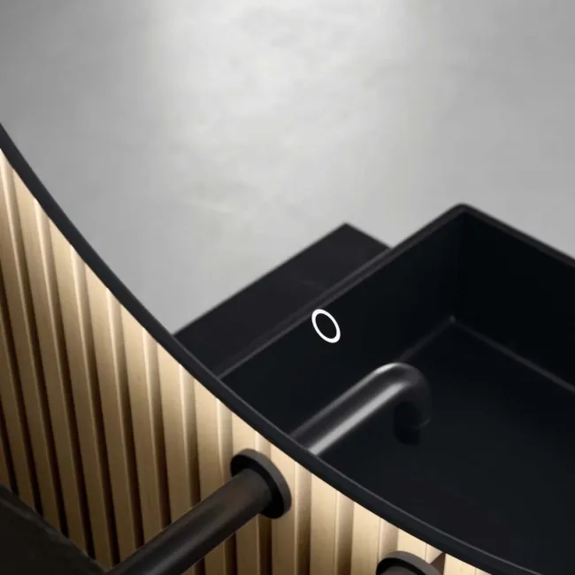 Mollie Black Framed Round Backlit llluminated LED Mirror 800mm