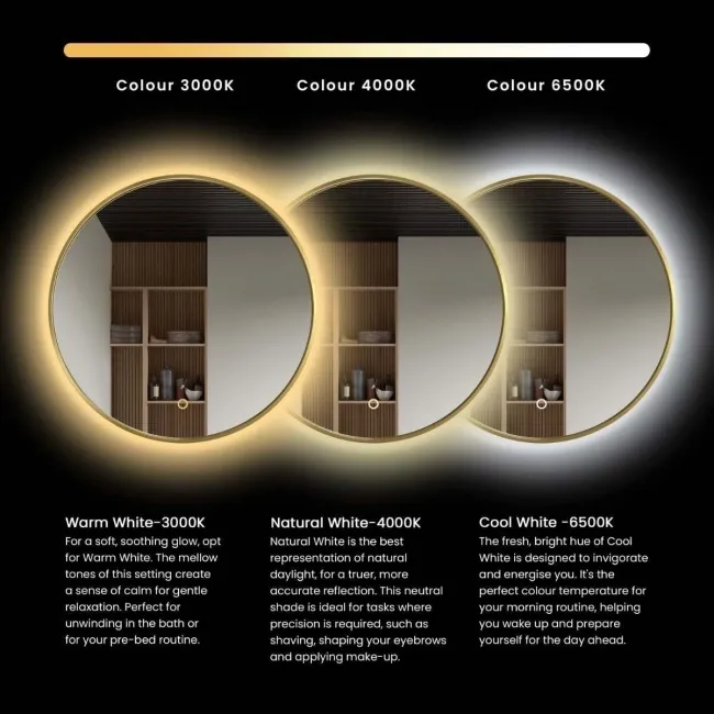 Olivia Brushed Brass Backlit llluminated LED Mirror 600x1200mm