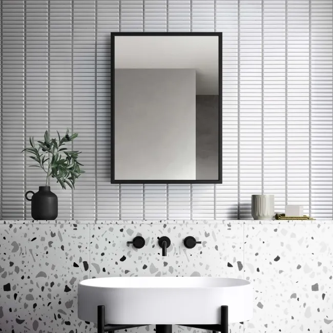 Mia Black Framed Mirror Cabinet 610x450mm