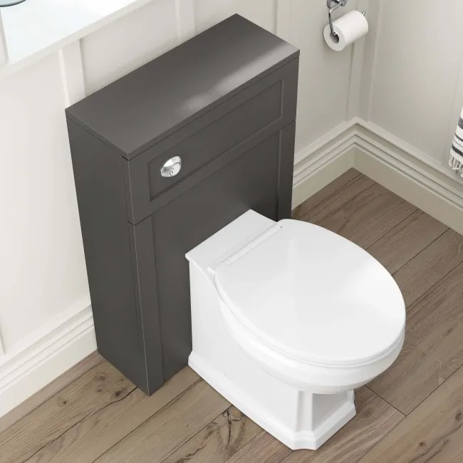 Graphite Grey Slimline Back To Wall Toilet Unit 500mm
