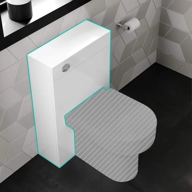 Mersey Gloss White Slimline Back To Wall Toilet Unit 500mm