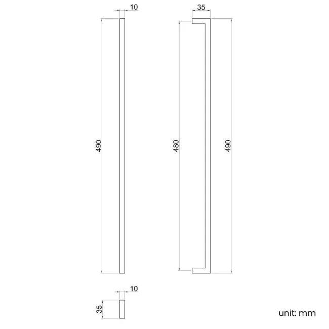 Brushed Brass Handle for Elba Wall Hung Drawer Vanity 800mm