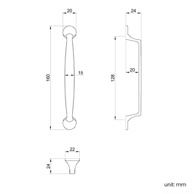 Chrome Traditional Furniture Handle