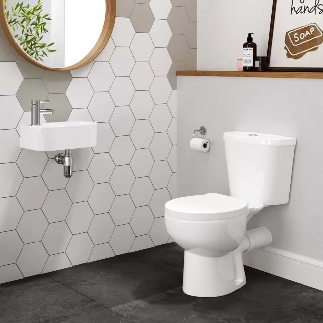 Georgia Cloakroom Wall Hung Basin and Toilet Set - Right Handed