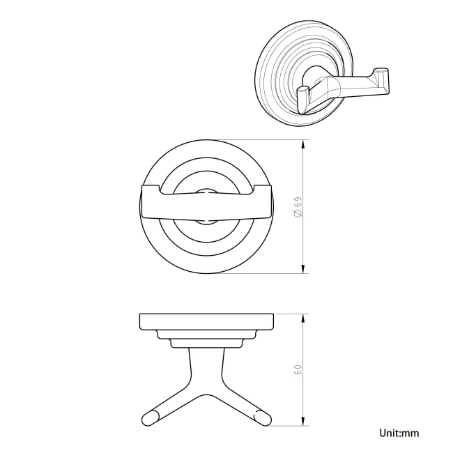Eleanor Traditional Chrome double Robe Hook