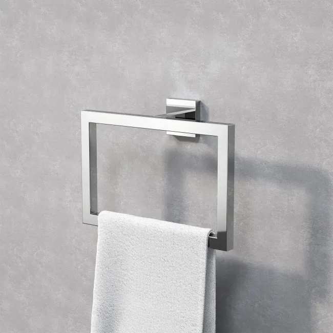 Isla chrome Square Towel Ring