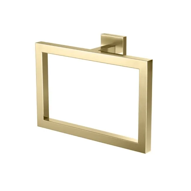 Isla Brushed Brass Square Towel Ring