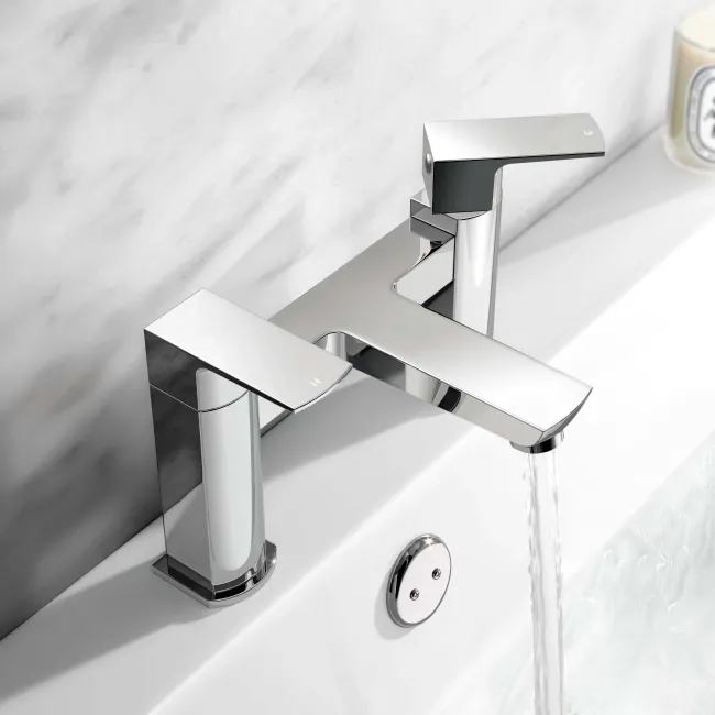 Soar Chrome Basin & Bath Mixer Tap Set