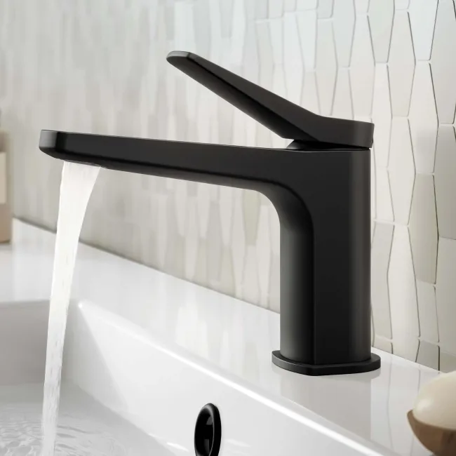 Aire Matt Black Basin & Bath Mixer Tap Set