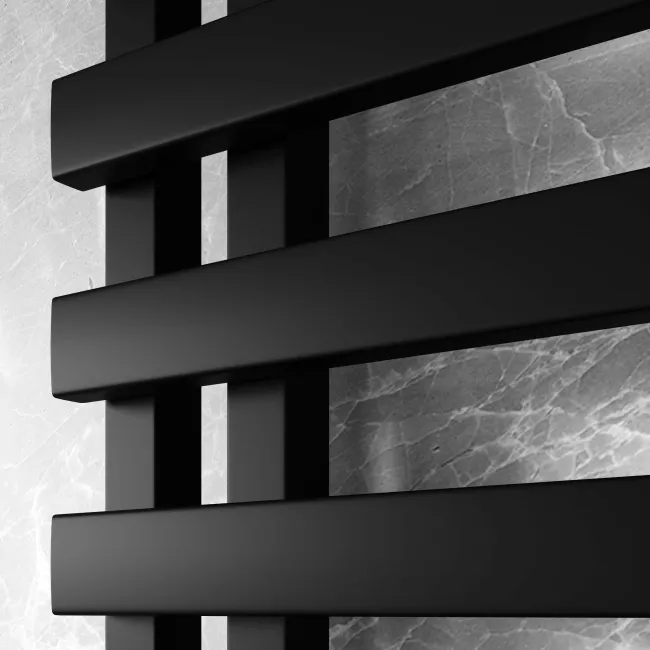 Palermo Electric Matt Black Designer Heated Towel Rail 1600x600mm