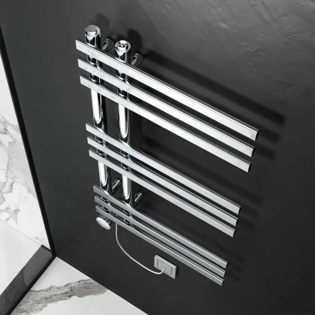 Madrid Electric Chrome Designer Heated Towel Rail 800x450mm