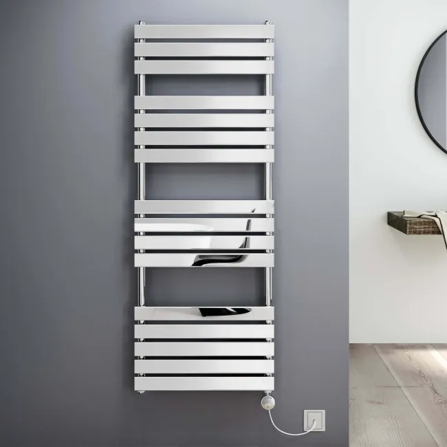 Santorini Electric Chrome Flat Panel Heated Towel Rail 1600x600mm