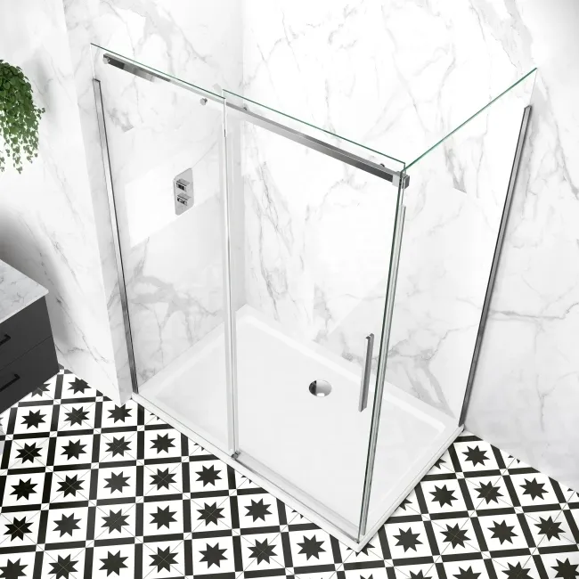 Stockholm Easy Clean 8mm Frameless Sliding Shower Enclosure 1400x900mm