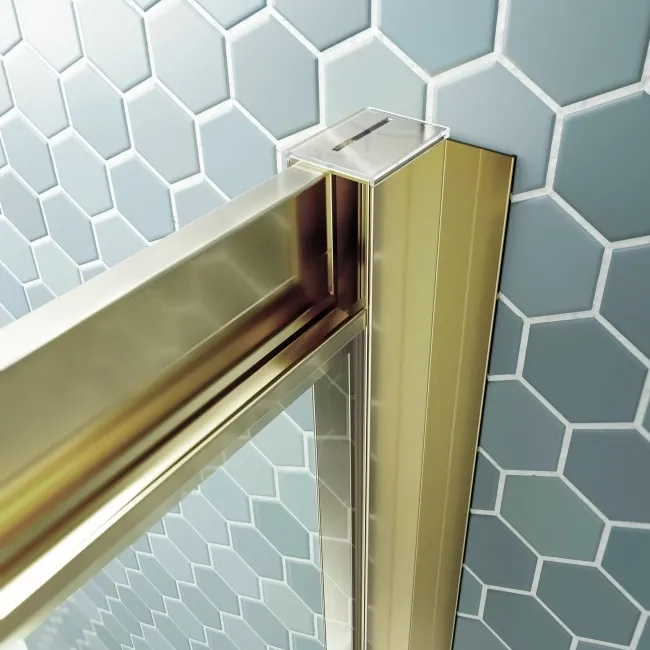 London Brushed Brass 6mm Sliding Shower Enclosure 1100x700mm
