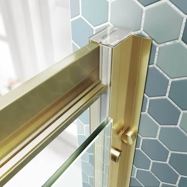 London Brushed Brass 6mm Pivot Shower Enclosure 900x900mm