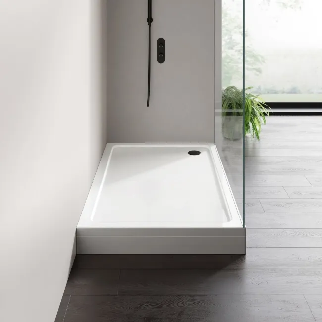 London Rectangular Stone Shower Tray 1400x900mm & Riser Kit