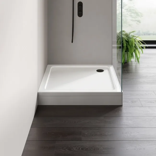 London Square Stone Shower Tray 900x900mm & Riser Kit