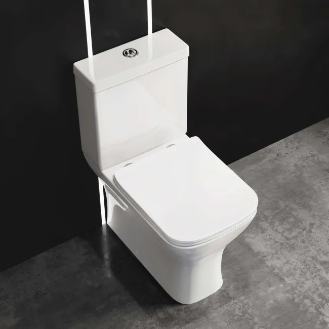 Atlanta Fully Back to Wall Close Coupled Toilet With Soft Close Slim Seat