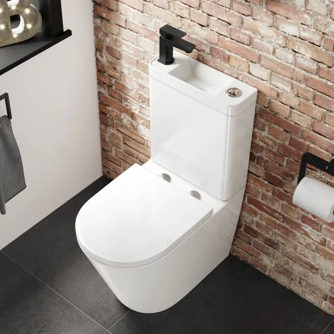 Boston 2-In-1 Combined Wash Basin & Rimless Toilet With Premium Soft Close Seat