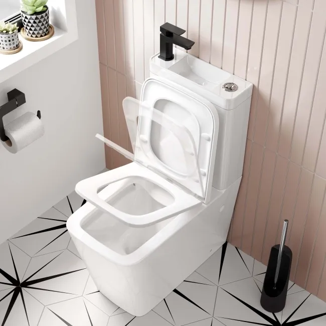 Nevada 2-In-1 Combined Wash Basin & Rimless Toilet With Premium Soft Close Seat
