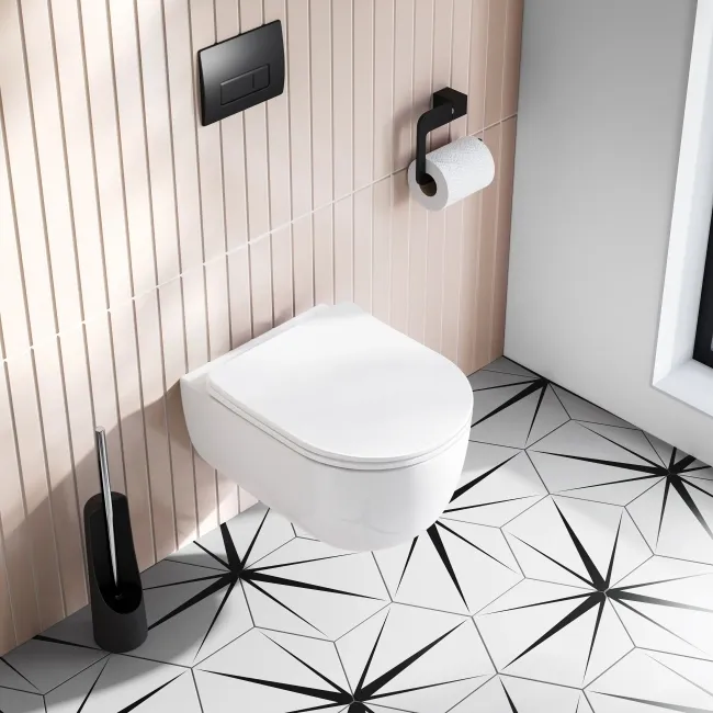 Tulsa Rimless Wall Hung Toilet With Premium Soft Close Slim Seat