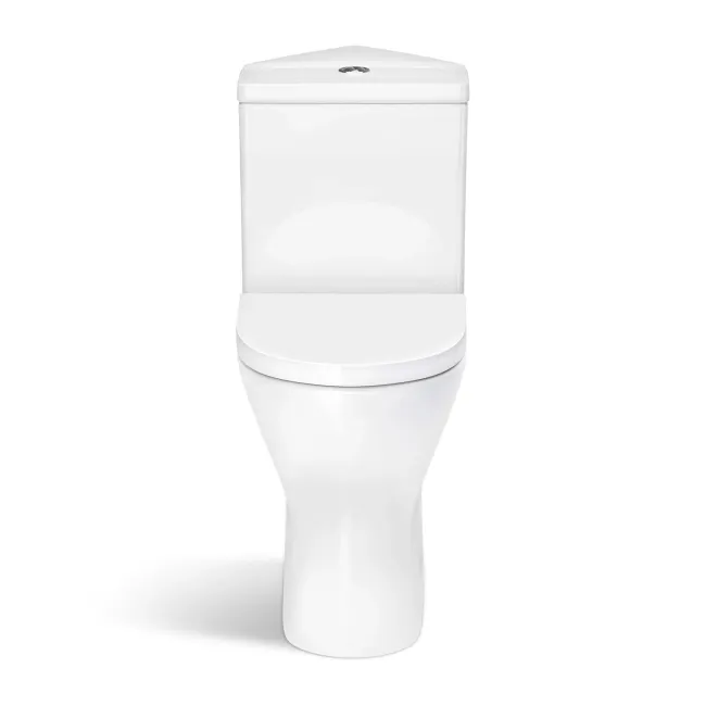 Orlando Rimless Comfort Height Close Coupled Corner Toilet With Soft Close Seat