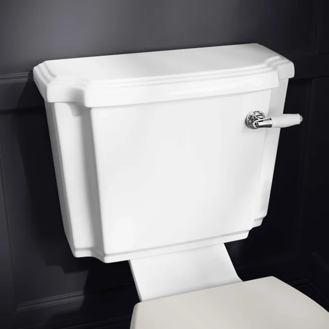 Hudson Traditional Close Coupled Toilet With Cotton White Seat & Pedestal Basin - Single Tap Hole