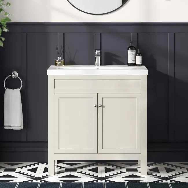 Bermuda Chalk White Basin Vanity 800mm
