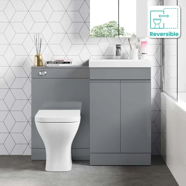 Trent Stone Grey Combination Vanity Basin and Atlanta Toilet 1000mm