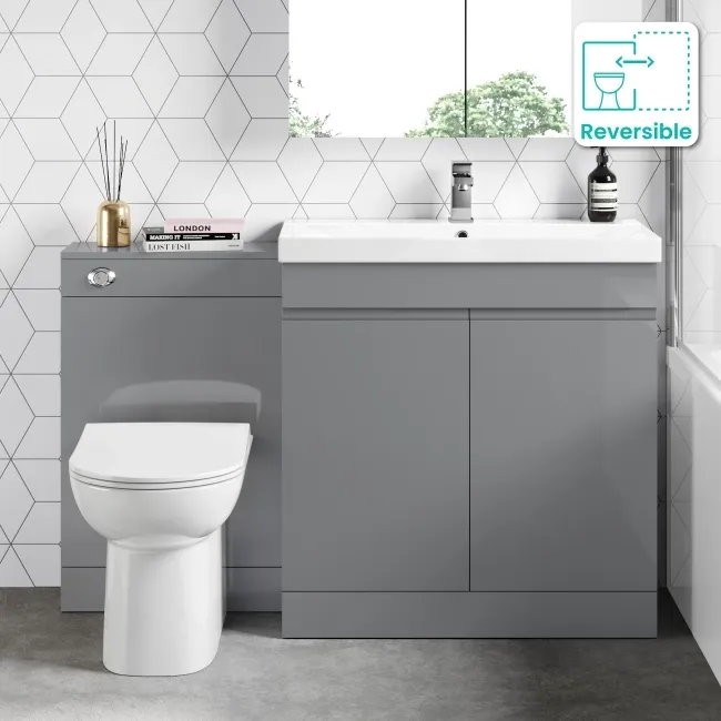 Trent Stone Grey Combination Vanity Basin and Aruba Toilet 1300mm