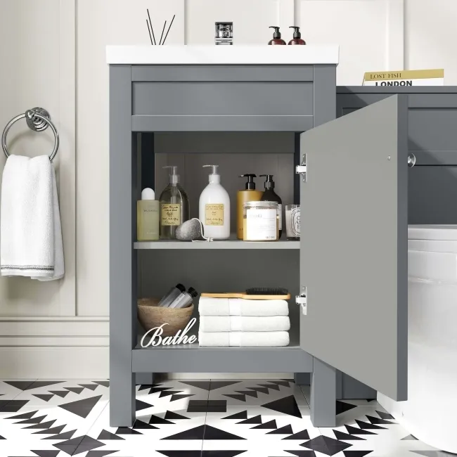 Bermuda Dove Grey Combination Vanity Basin and Seattle Toilet 1000mm