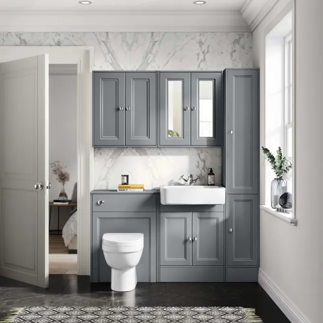 Traditional Dove Grey Back To Wall Unit and Seattle Toilet