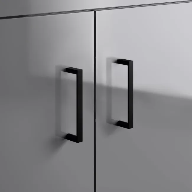 Quartz Stone Grey Combination Vanity Basin and Denver Toilet 1050mm - Black Accents