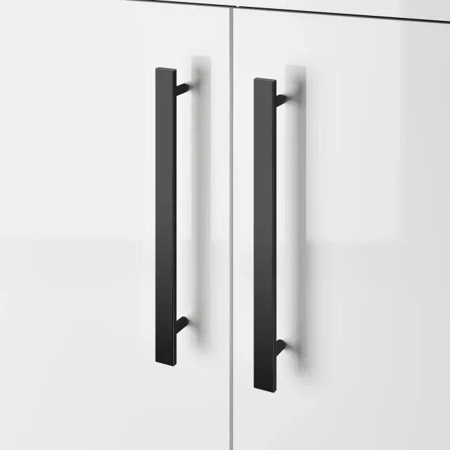 Avon Gloss White Combination Vanity Basin and Aruba Toilet 1000mm - Black Accents