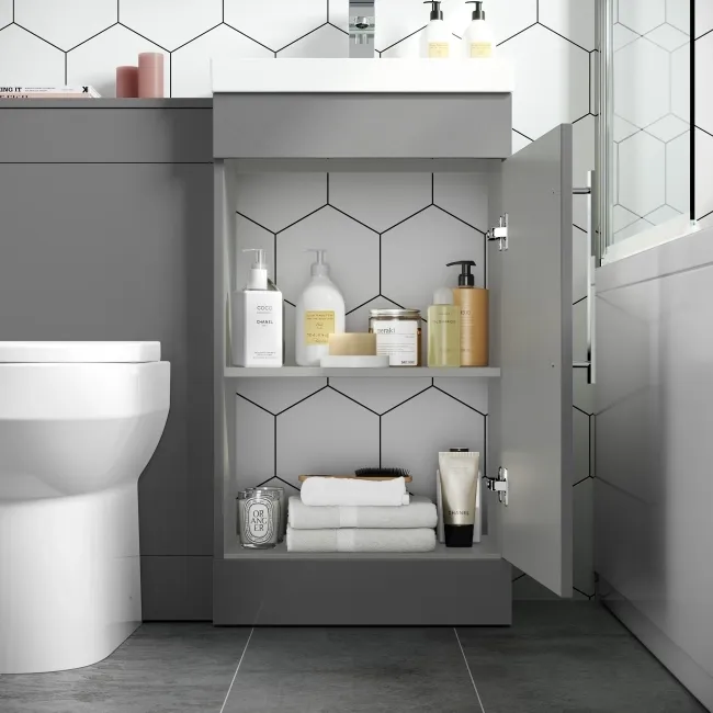 Avon Stone Grey Combination Vanity Basin and Miami Toilet 950mm