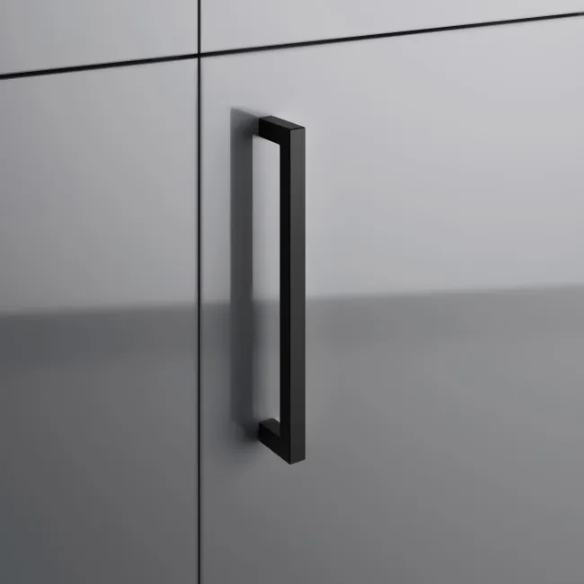 Harper Stone Grey Combination Vanity Basin with Marble Top & Atlanta Toilet 1500mm - Black Accents