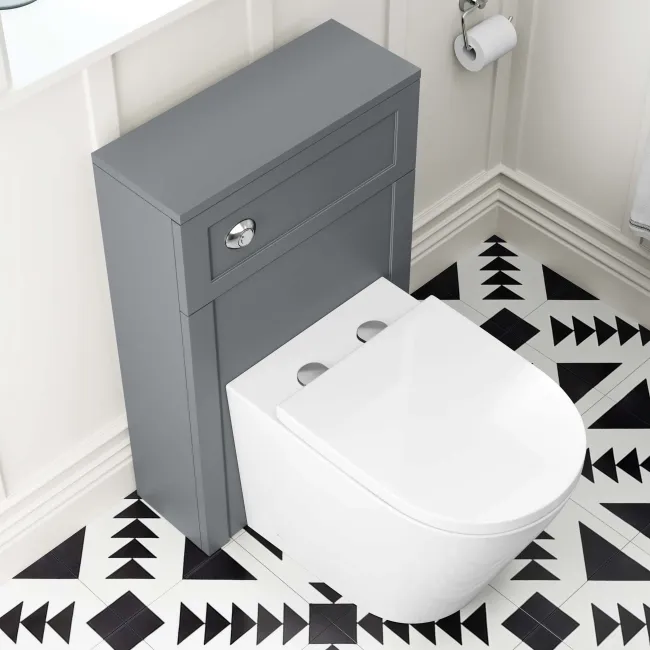Bermuda Dove Grey Combination Vanity Basin and Boston Toilet 1100mm