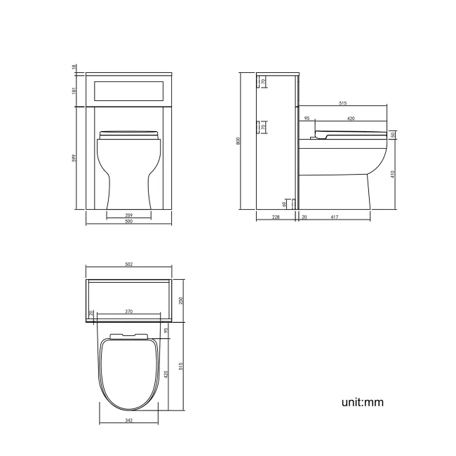 Bermuda Traditional Midnight Green Slimline Back To Wall Unit and Seattle Toilet