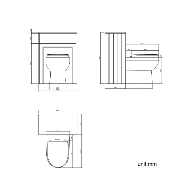 Traditional Midnight Green Back To Wall Unit and Seattle Toilet