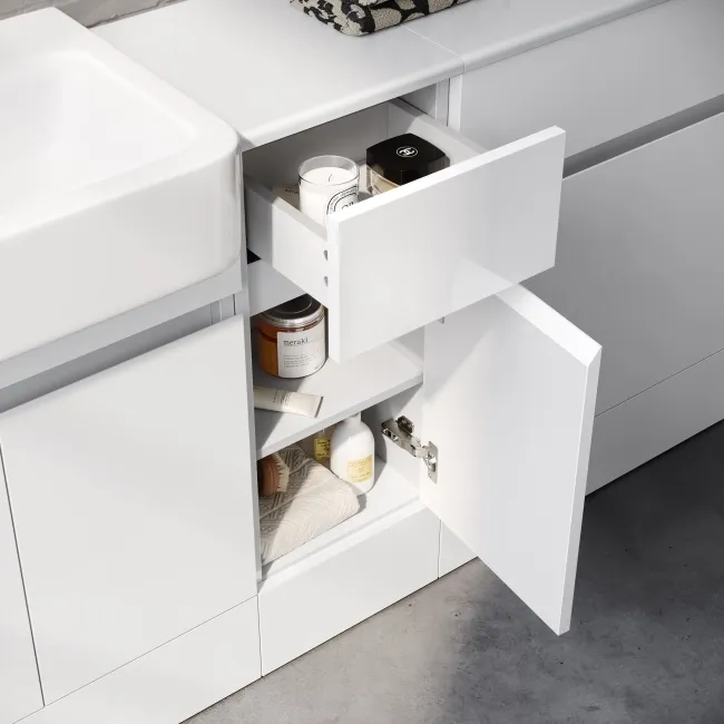 Foster Gloss White Combination Vanity Basin and Boston Toilet 1500mm